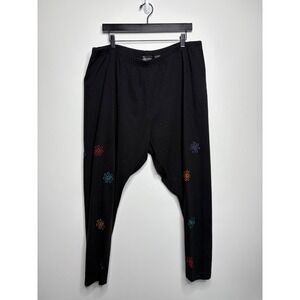 Vintage 90s Lane Bryant Jacque & Koko Embroidered Flower Lounge Pants Plus 26/28